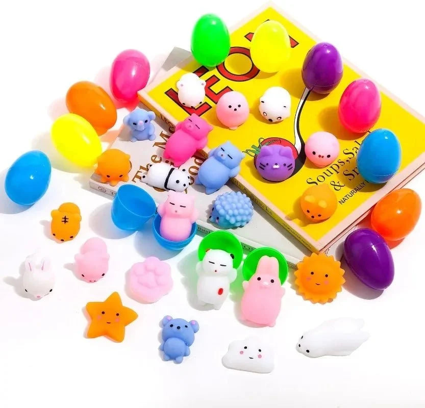 Mochi Squishy Toy Filled Easter Eggs | Mystery Animal Stress Relief Toys for Kids and Adults