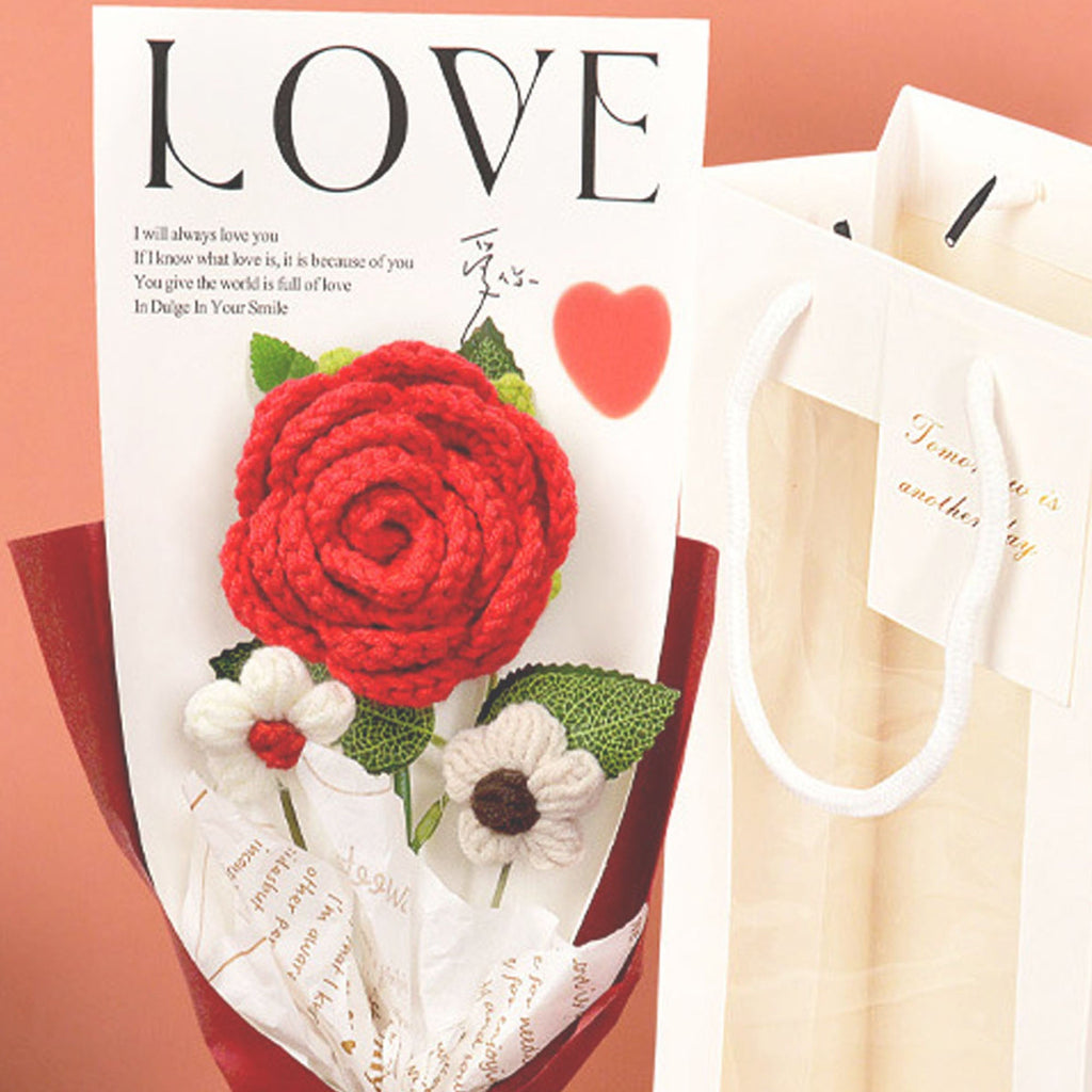 Crochet Rose Bouquet Romantic Gift for Girlfriend or Mothers Day