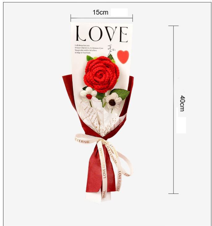 Crochet Rose Bouquet Romantic Gift for Girlfriend or Mothers Day