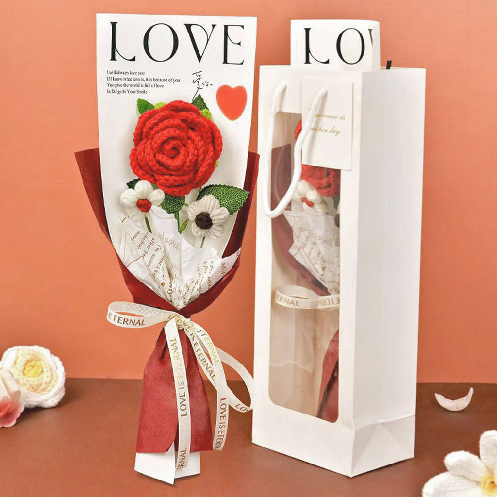 Crochet Rose Bouquet Romantic Gift for Girlfriend or Mothers Day